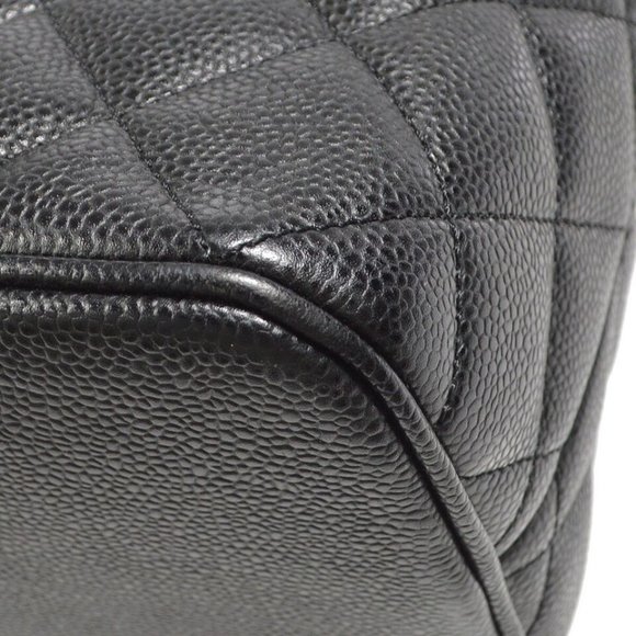 Chanel Medallion Quilted Hand Tote Bag Purse Black Caviar Skin - Picture 6 of 16